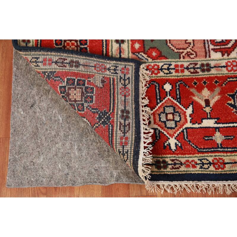 Hand Knotted Oriental 100% Wool Carpet Traditional Medallion Navy Blue & Blues Heriz (serapi) Area Rug - 9' 10'' X 8' 2''
