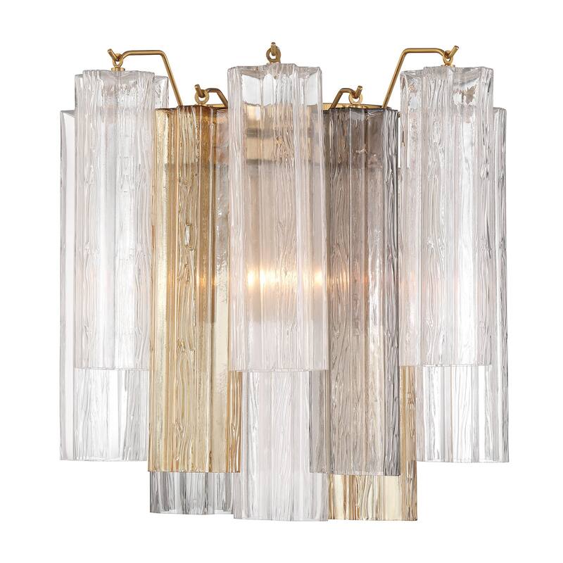 Crystorama Lighting Group ADD-303-AU Addis 2 Light 15" Tall Wall - Aged Brass