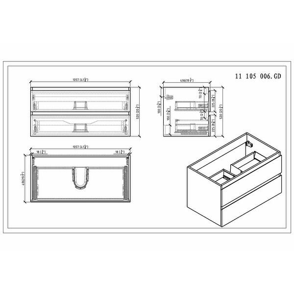 Baillie 42'' WallMounted Vanity with Reinforced Acrylic Sink Bed