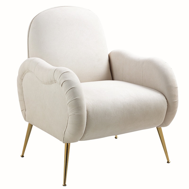 Accent Chair With Metal Gold Legs