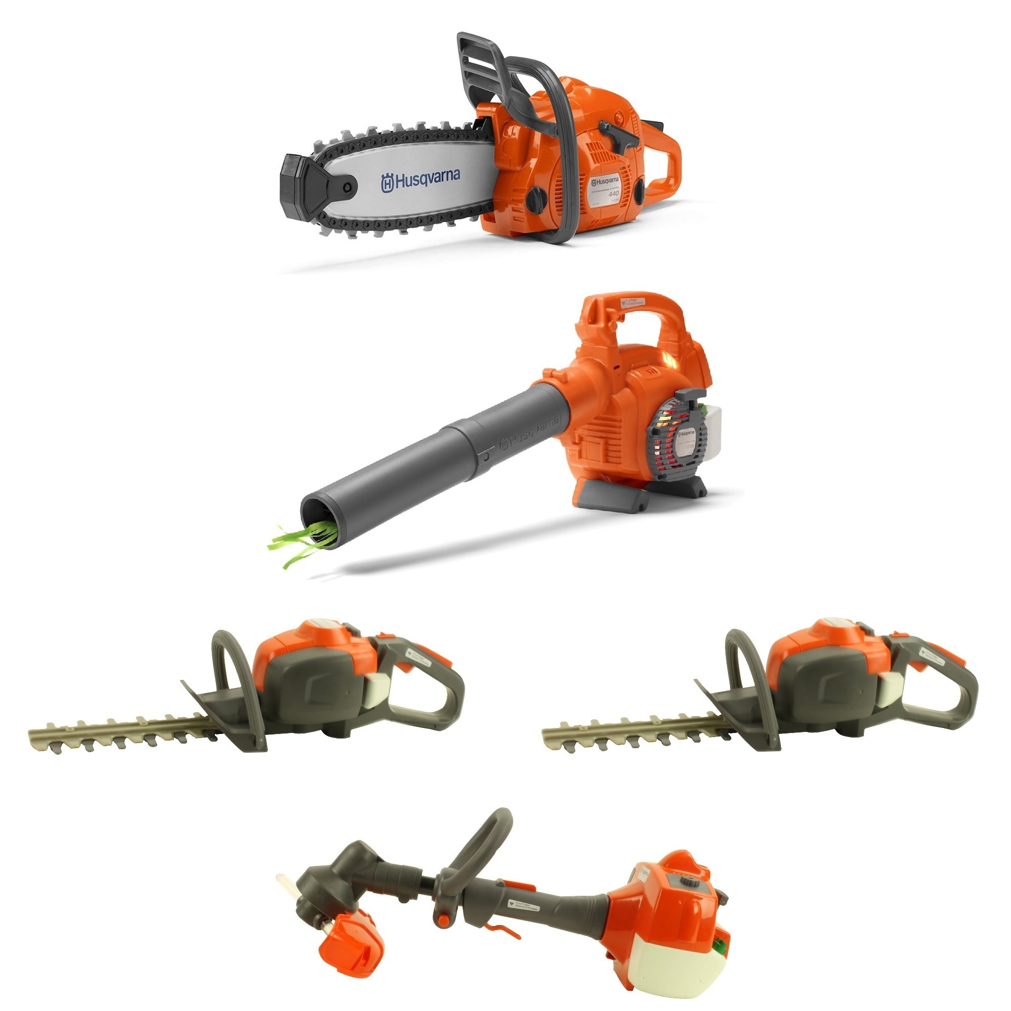 Husqvarna Toy Chainsaw, Leaf Blower, Hedge Trimmer (2-Pack