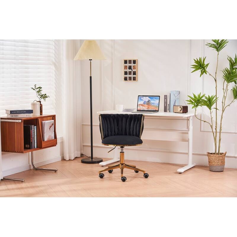 Modern/Luxury Upholstered Adjustable Swivel Office Chair with Wheels