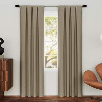 Sun Zero Prescott 2-pack Herringbone Magnetic Closure Total Blackout Rod Pocket 2-Piece Curtain Panel Pair