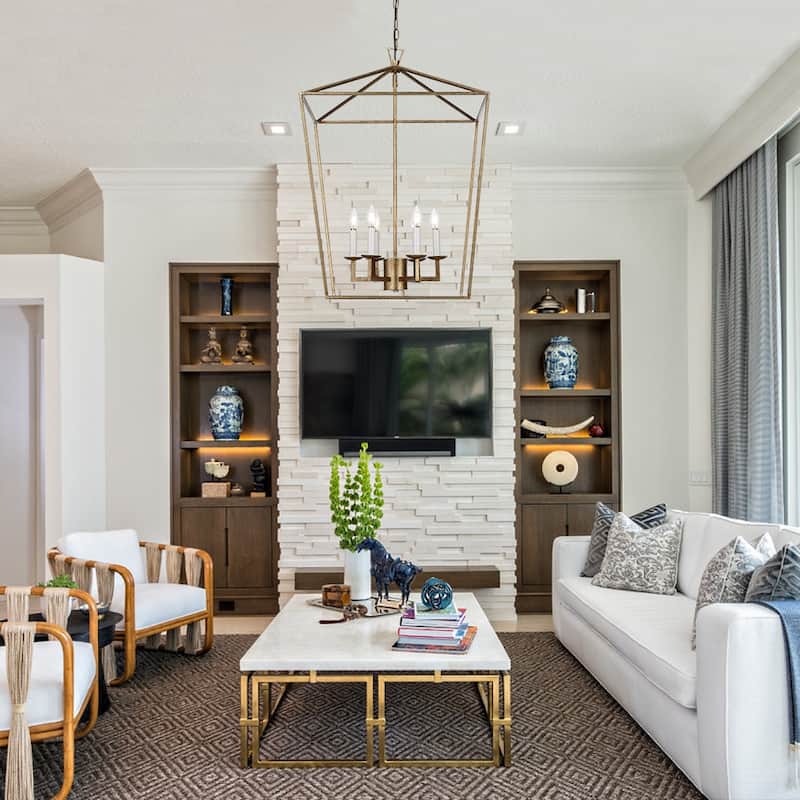 Grand 6-Light Open Frame Cage Lantern Chandelier