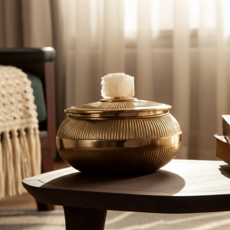 Aluminum Agate Decorative Object Stylish Lidded Textured Sculpture