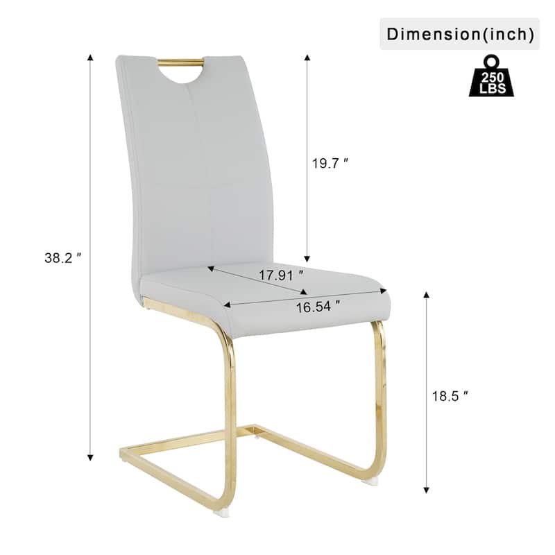 Modern Dining Chairs with Faux Leather Padded Seat Dining (Set of 2)