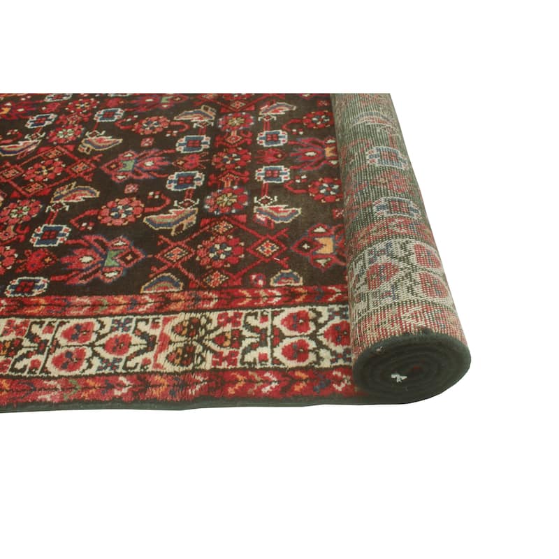 Fine Vintage Distressed Junius Charcoal/Ivory Runner - 3'5" x 10'1"