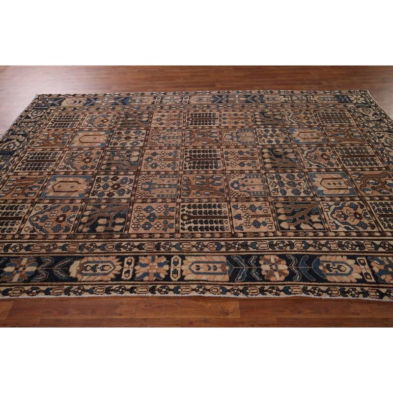 Garden Design Bakhtiari Persian Antique Area Rug Handmade Wool Carpet - 6'8" x 9'10"