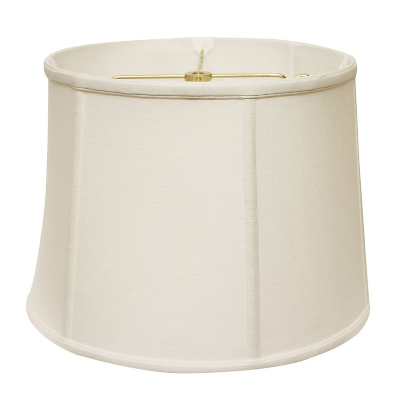 HomeRoots White Linen Drum Lamp Shade - 13''x13''x10''