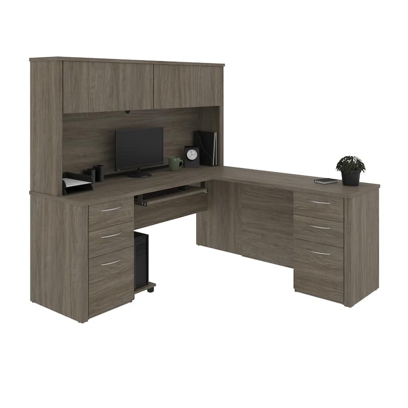 Bestar Embassy 71" L-shaped desk with hutch