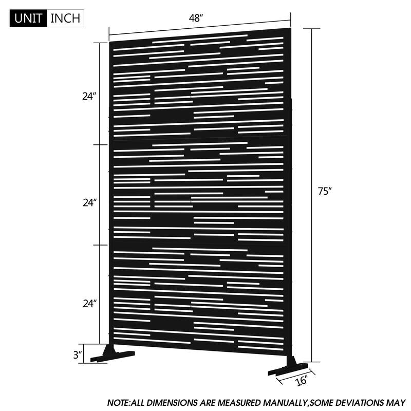 Metal Privacy Screen Wall Decoration Free Standing-6.3 ft. H X 4 ft. W