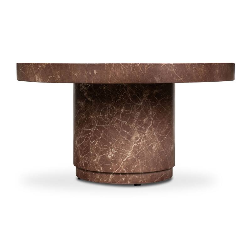 Treso Round Concrete Coffee Table with Marble Finish