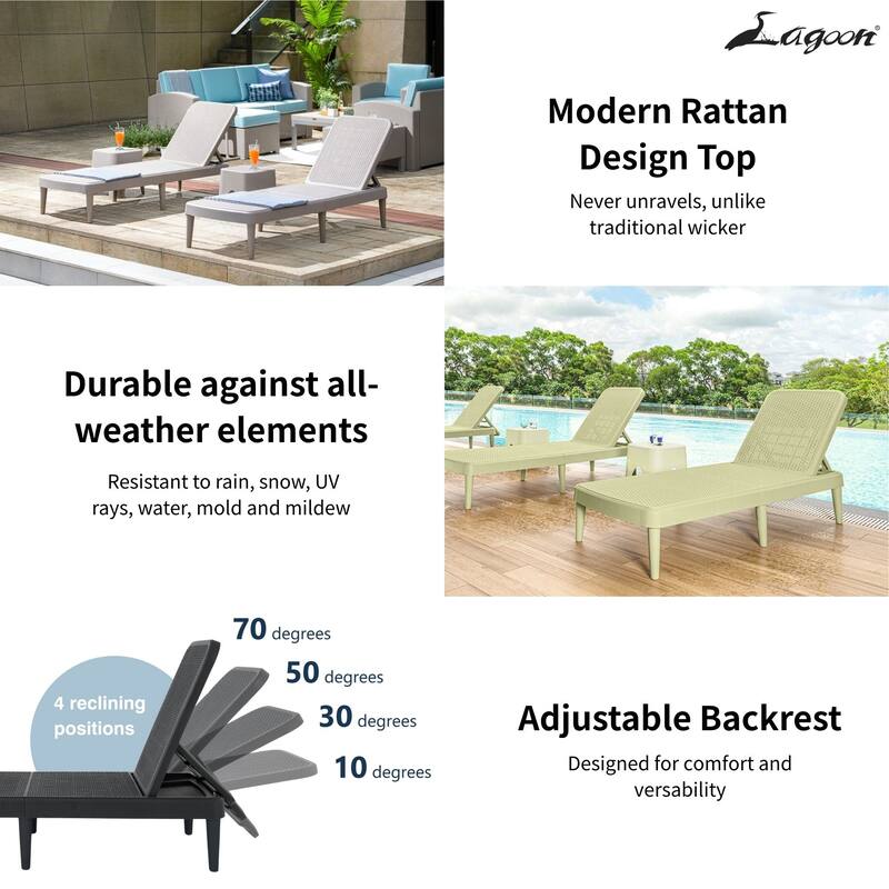 Mahina Resin Outdoor Chaise Lounge Chair by Havenside Home