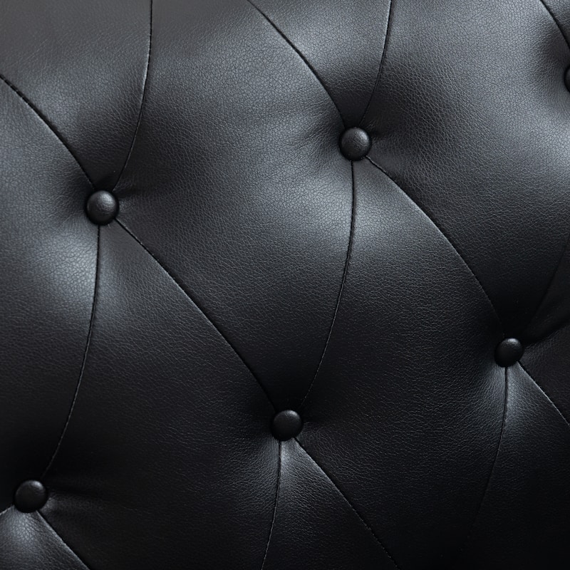 Tufted Vegan Leather Accent Chairs Armchairs with Nailhead Trim