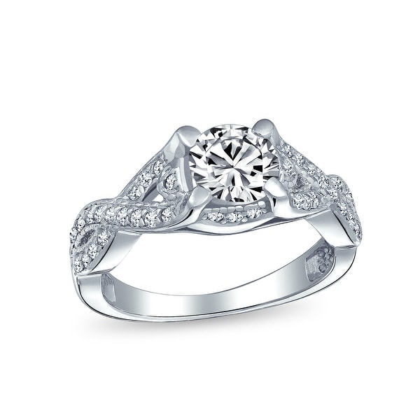 2CT Solitaire Cut AAA CZ Infinity Engagement Ring Sterling Silver. Opens flyout.