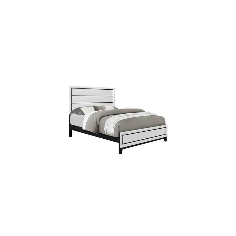 Grey Oak and Black Queen Bed with Sleek Modern Lines and Durable Construction