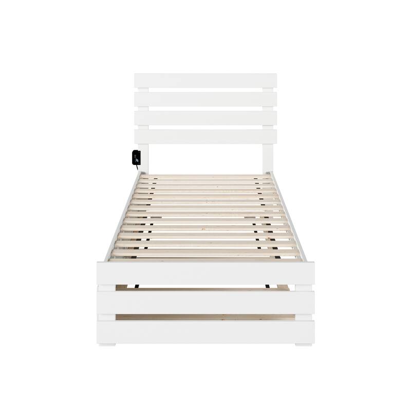 Oxford Bed with Footboard and USB Turbo Charger with Twin XL Trundle