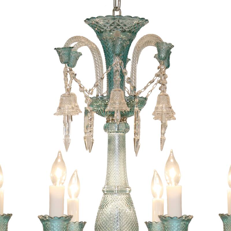 Pasargad Home Elegant Murano-Style Glass Chandelier - 30"D x 32"H