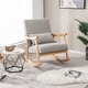 preview thumbnail 4 of 8, Costway Upholstered Rocking Chair with Pillow Rocking Armchair with - See Details