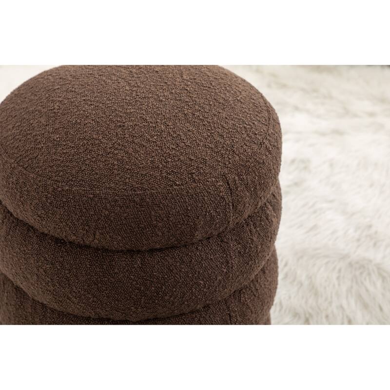 Velvet Round Footrest Ottoman