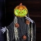 preview thumbnail 4 of 12, Life-Size Poseable Pumpkin Man with Lights, Indoor/Covered Outdoor Halloween Decoration