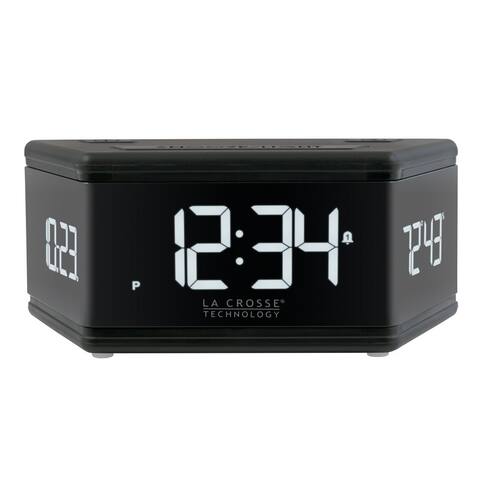 La Crosse Technology 617-106 3-Sided LED Alarm Clock - Black Bottom