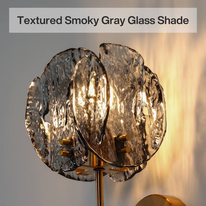 Iron Glass Mini 5.9"W Armed Sconce - N/A