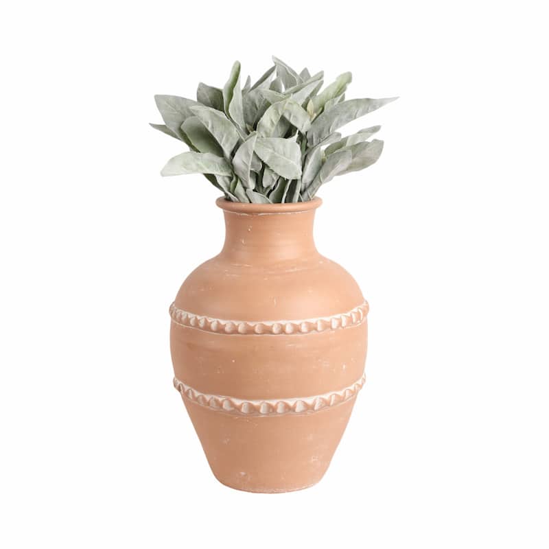 Pottery Terracotta Vase Artisan Style Traditional Classic Silhouette