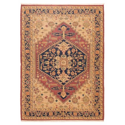ECARPETGALLERY Flat-Weave Lahor Finest Beige Wool Tapestry Kilim - 6'0 x 8'4