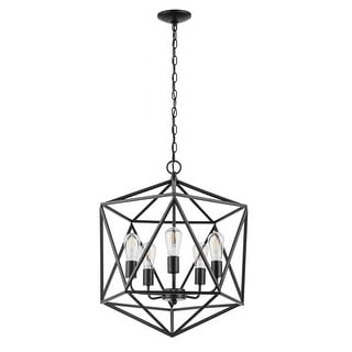 Prominence Home Heleo, Geometric Chandelier, Matte Black