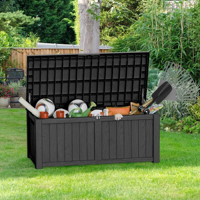 45-880 Gal. Outdoor Resin Deck Box Storage Shed for Garden,Patios,Backyards,Tools