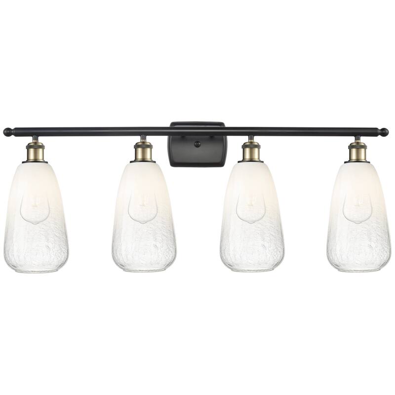 Innovations Lighting Endless Possibilities Ballston - Brookhaven Almond - 4 Light 36" Bath Vanity Light - Black Antique Brass/Opal