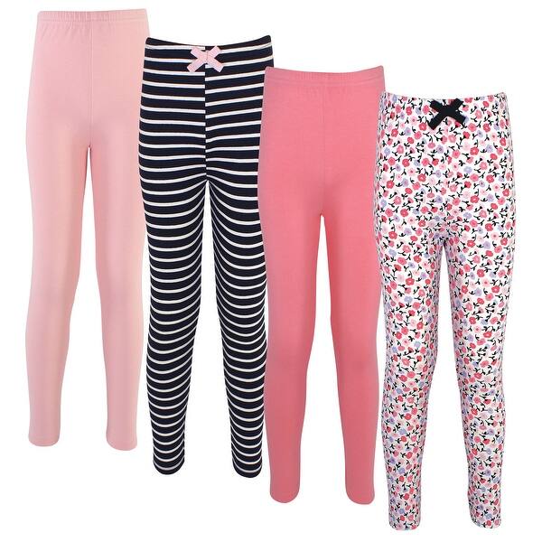 slide 1 of 1, Touched by Nature Baby Organic Cotton Leggings 4pk, Ditsy Floral 0-3 Months - Ditsy Floral