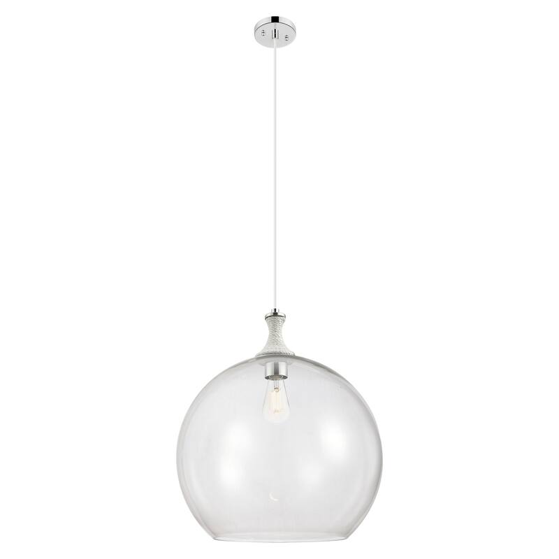 Innovations Lighting Downtown Urban - Astor - 1 Light 14" Rope Detailed Cord Hung Pendant - Clear Shade/Polished Nickel