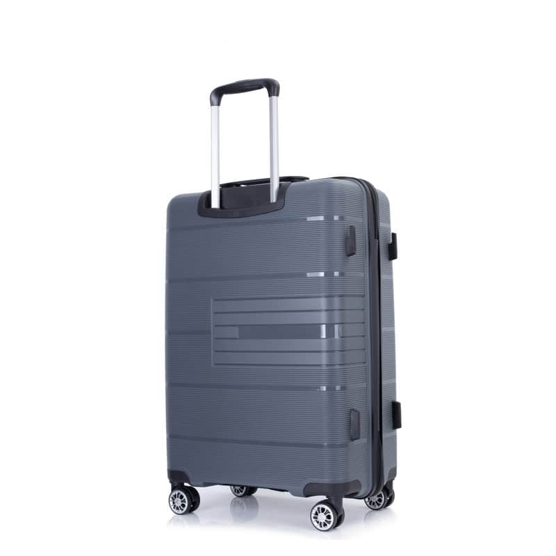 Double Spinner Wheels PP Luggage Sets Hardshell Suitcase with TSA Lock,3-Piece Set
