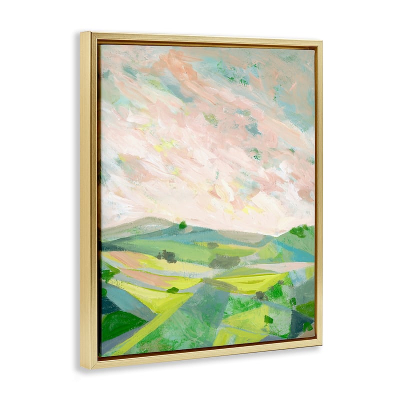 Stupell Vibrant Green Hills Landscape Framed Floater Canvas Wall Art Design By Ashley Davis