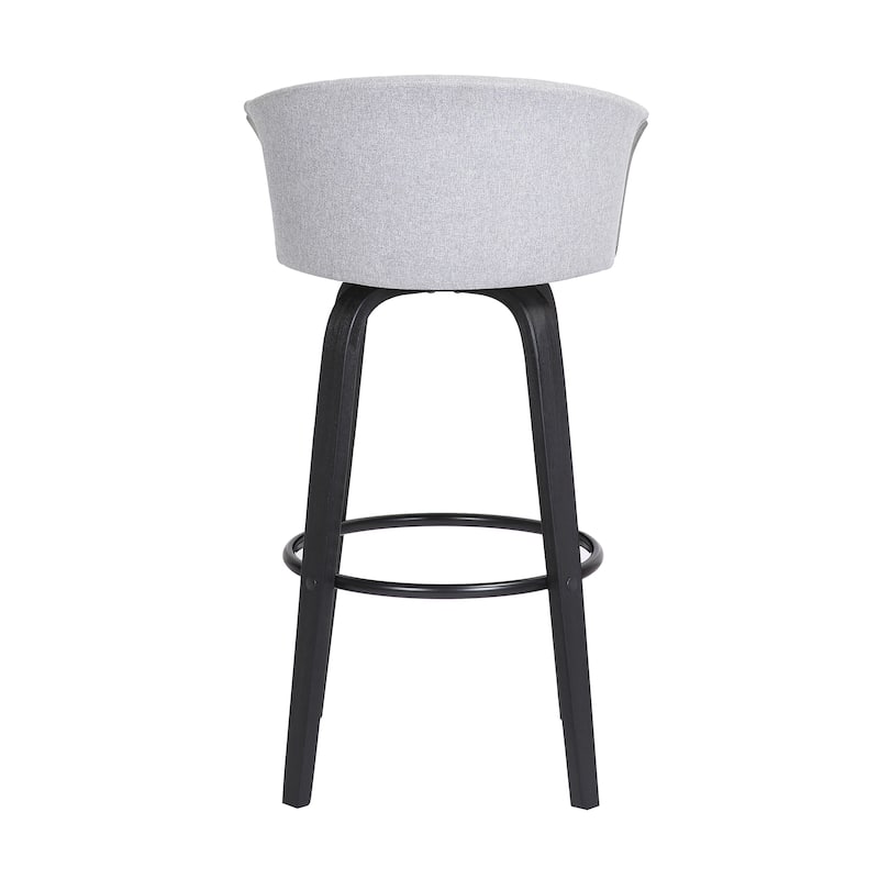 Diana Upholstered Wood Bar or Counter Height Swivel Stool