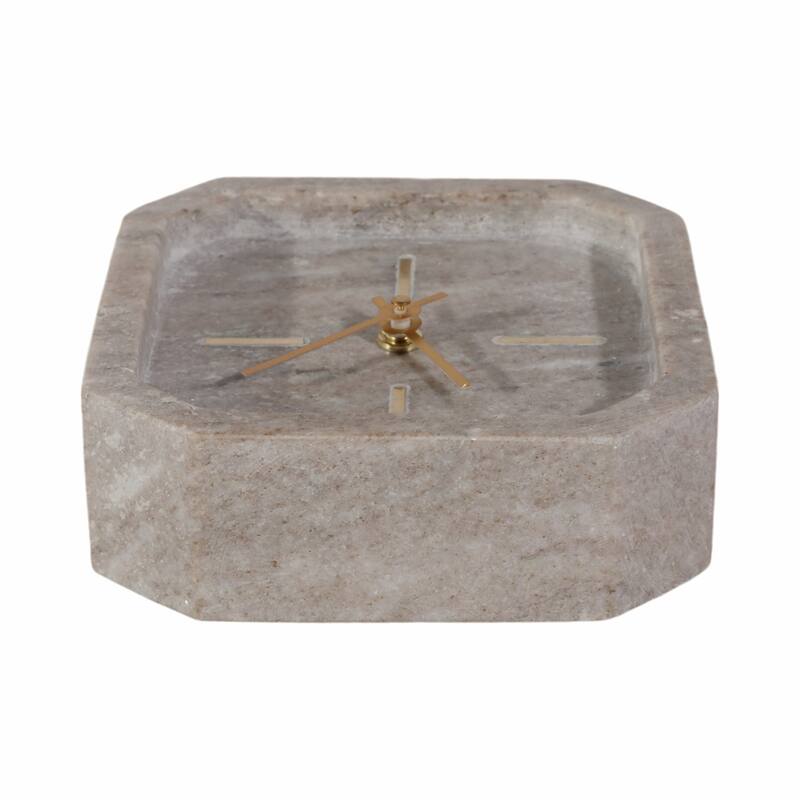 Modern Glam Marble & Stone Clock for Home Decor