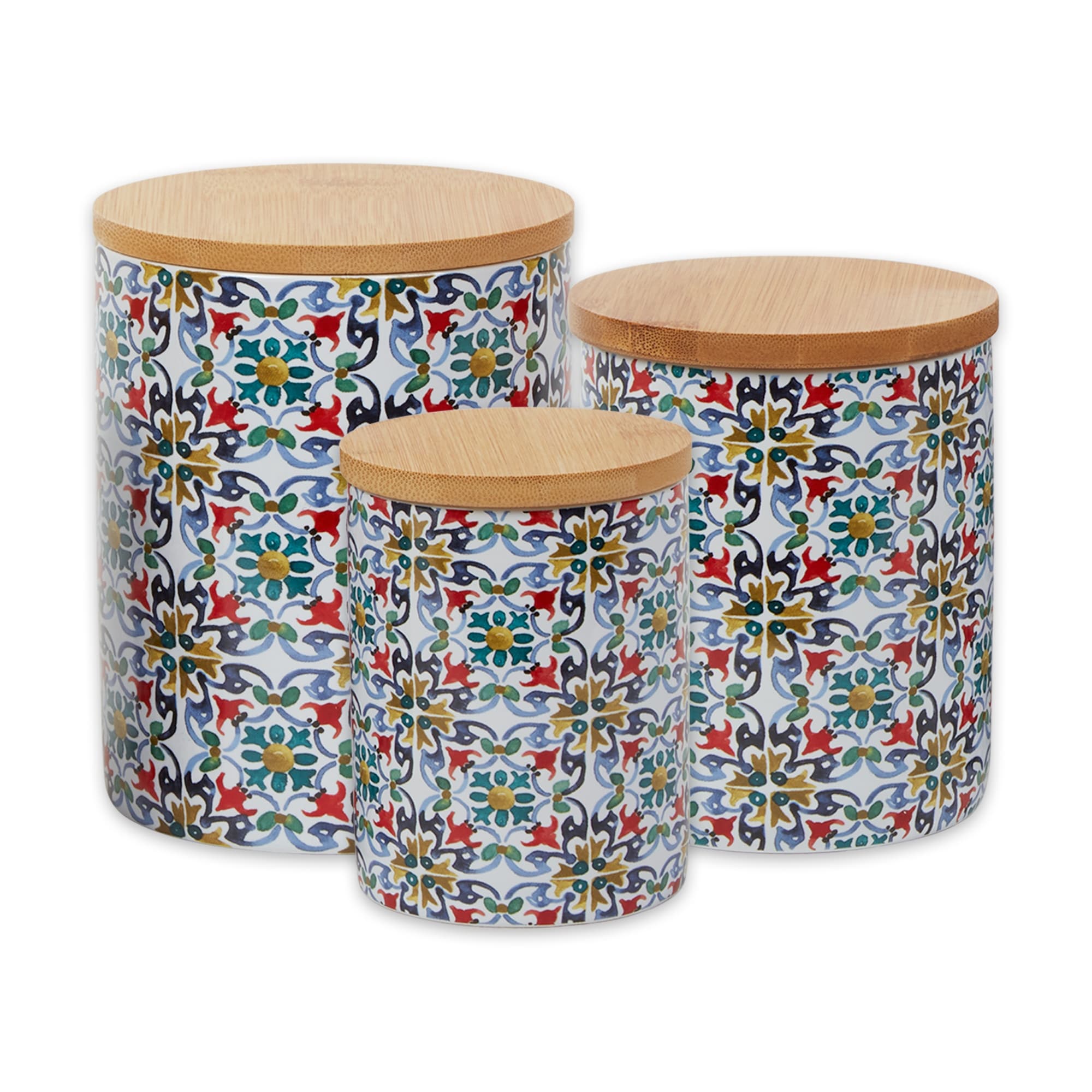 Portuguese Tile Ceramic Canister (Set of 3)