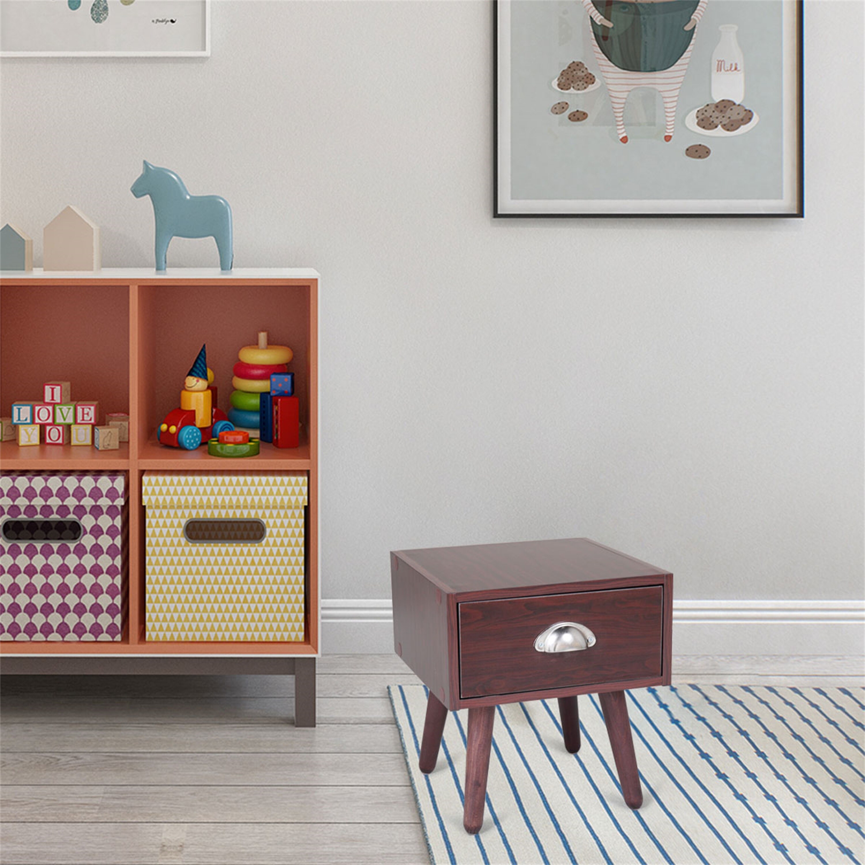 Small End Table Storage Chairside Bedroom Wood Nightstand W Drawer On Sale Overstock 31302306