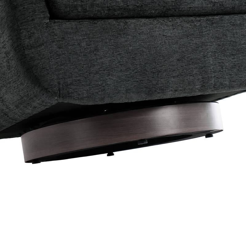 Chenille 360-Degree Swivel Chairs With Lumbar Pillow (Set of 2)