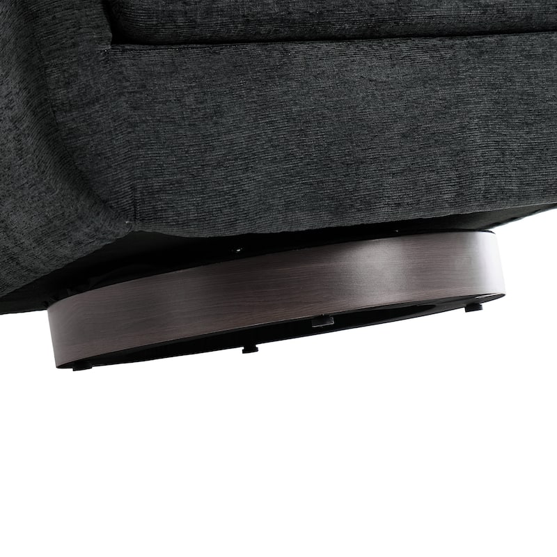 Miles Chenille Scandinavian Swivel Lounge Armchair