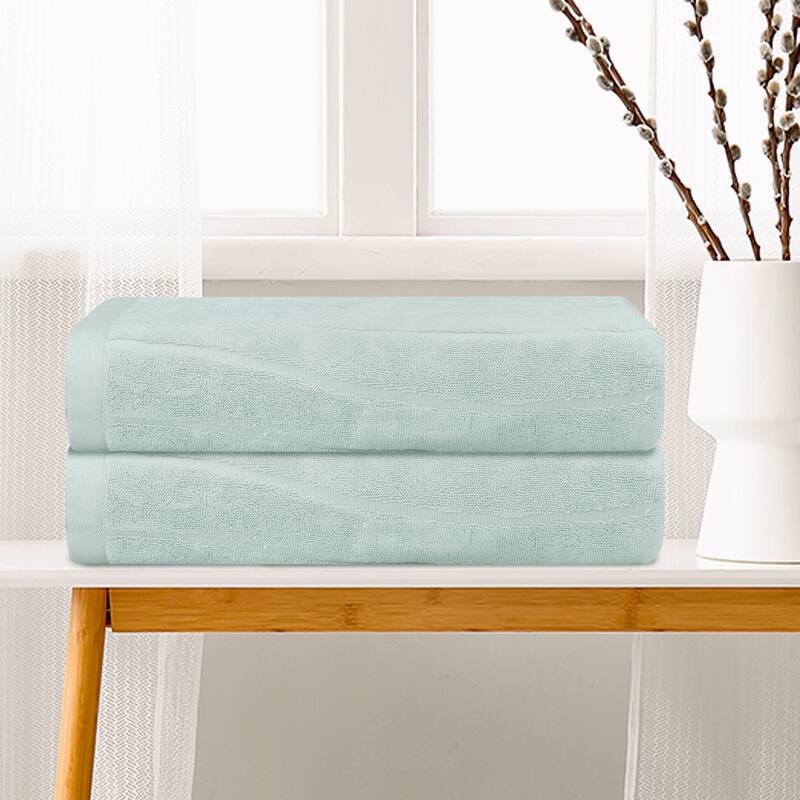 Cotton 2 Pcs Bath Towels, Light Weight and Highly Absorbent Towels for Bathroom, Gym, SPA, Yoga 28" x 56"