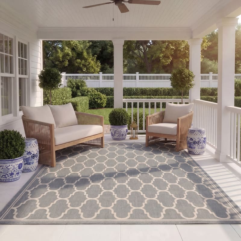 SAFAVIEH Courtyard Sufia Waterproof Trellis Backyard Patio Rug