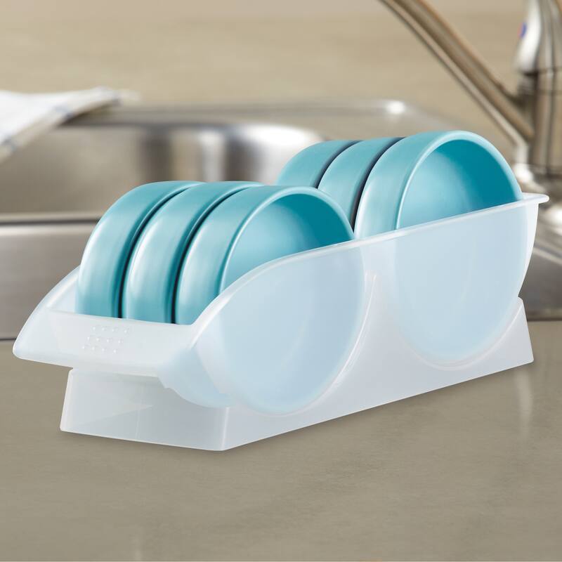 Vertical Plastic Dish Holder with Separators - 10.81 x 2.75 x 3.18
