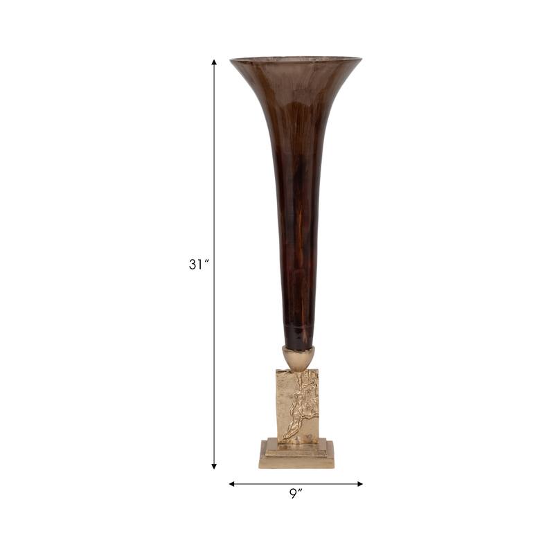 Sagebrook Home Glass two Tone Trumpet Vase