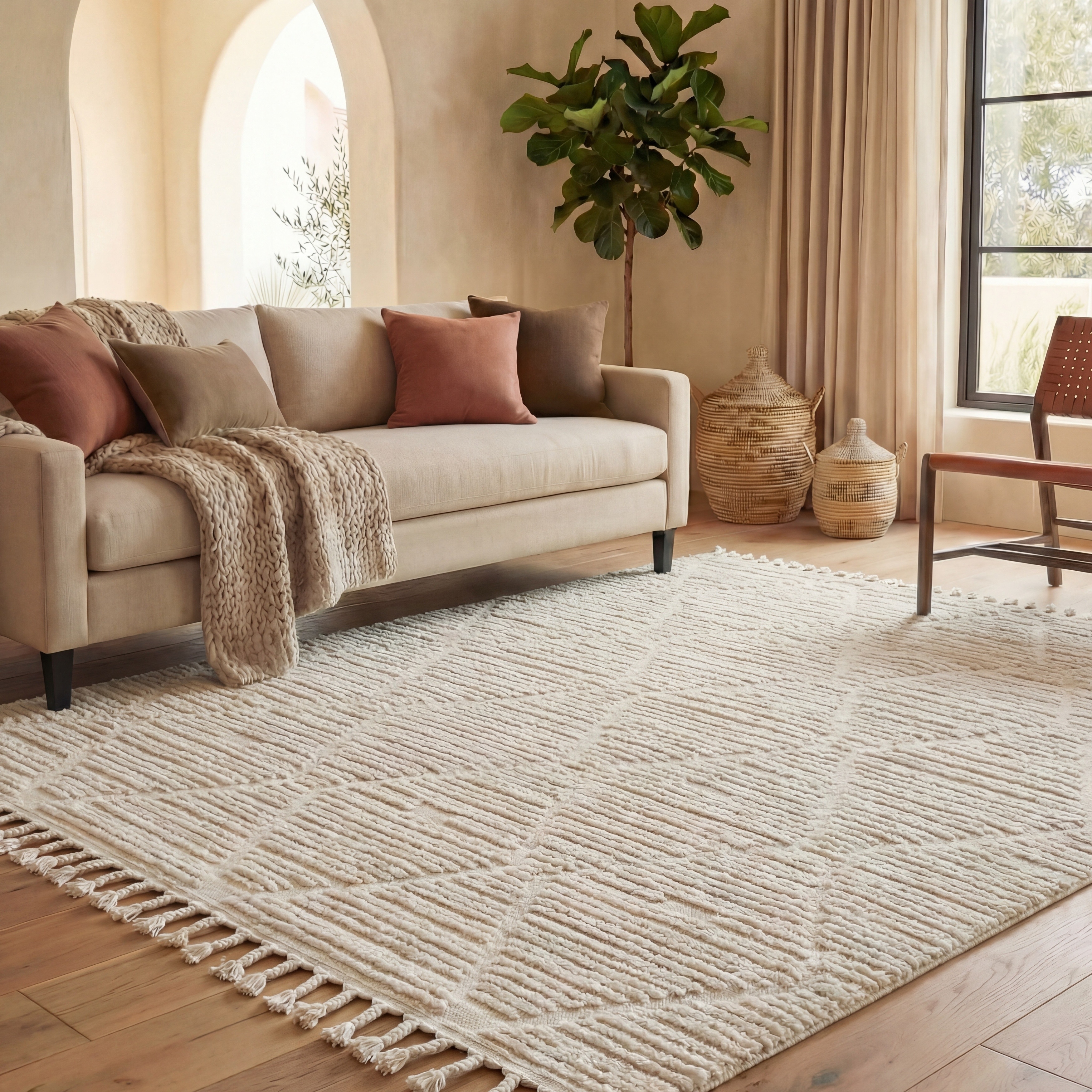 SAFAVIEH Marrakech Moroccan Esperanza Boho Braided Tassel Area Rug