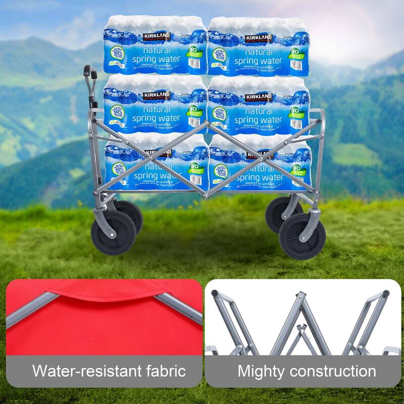 3.1 cu ft. Wagon Cart Foldable with Drink Holders