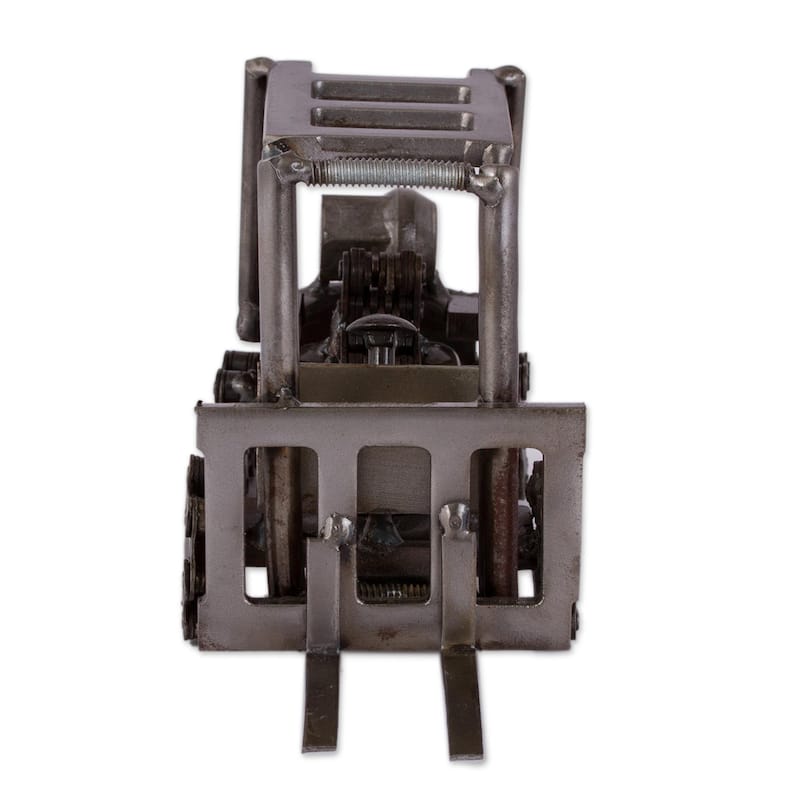 Novica Handmade Mini Forklift Upcycled Metal Auto Part Sculpture