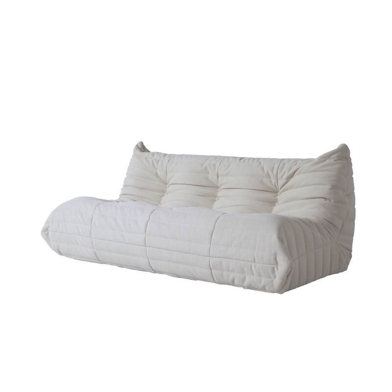 3 Seats Comfy Lazy Floor Sofa Couch with Ottoman